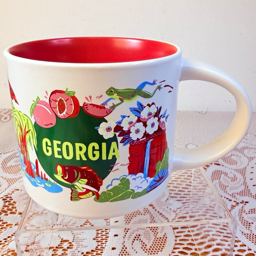 Starbucks Discovery Series Georgia Coffee Mug 14 fl oz White Red